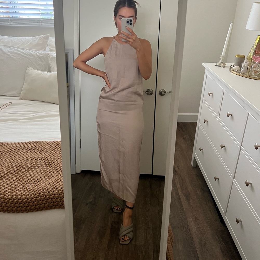 Zara Tan/Nude Midi Dress